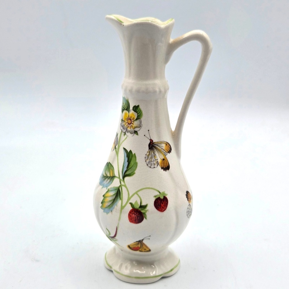 Old Foley James Kent Strawberry Bud Vase Small Pitcher from England VINTAGE